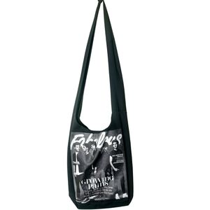 One Direction Black 2 Sided Graphic 1D Hobo Crossbody Tote Bag